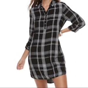 SO Plaid Shirt Dress